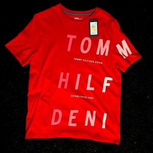 TOMMY HILFIGER SHIRT RED MEDIUM
